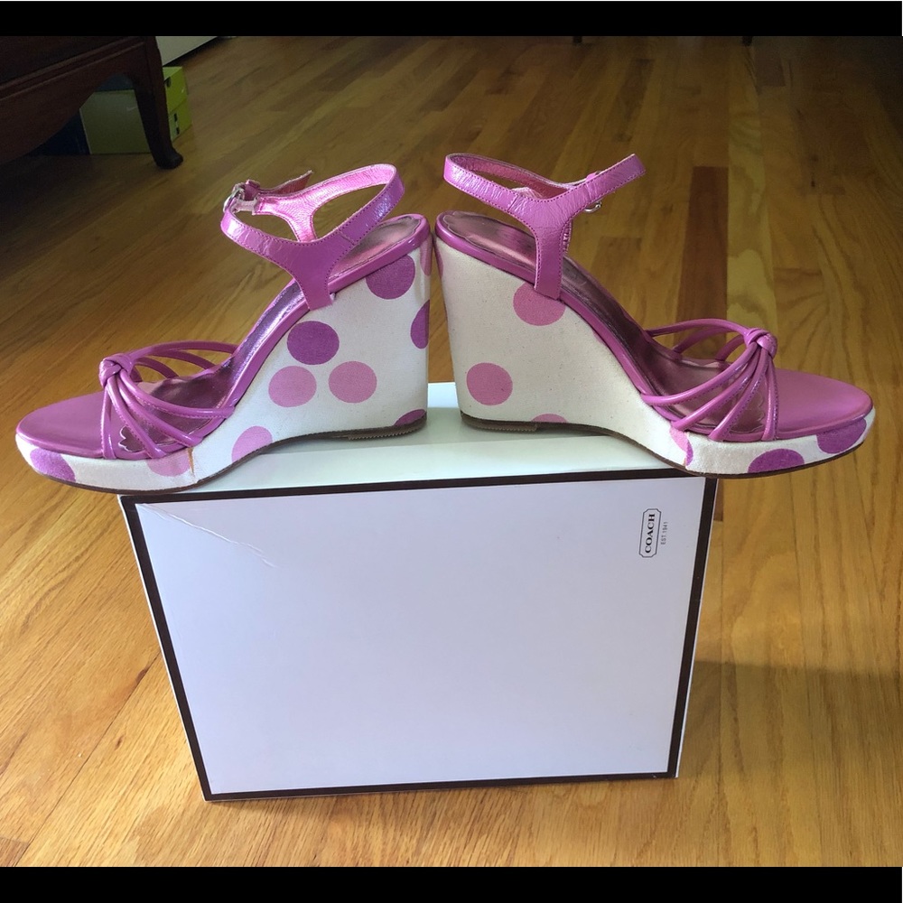 New Super Cute Coach Polka Dot Wedge - Picture 2 of 4